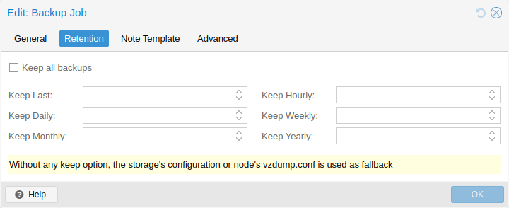Proxmox backup retention